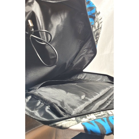 Oxford Cloth Waterproof Large Shark Laptop Backpack Newsprint NYC - 12.6"x17"x7" - Picture 4 of 7